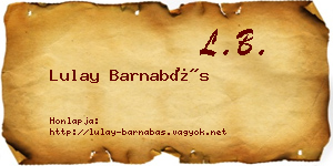 Lulay Barnabás névjegykártya
